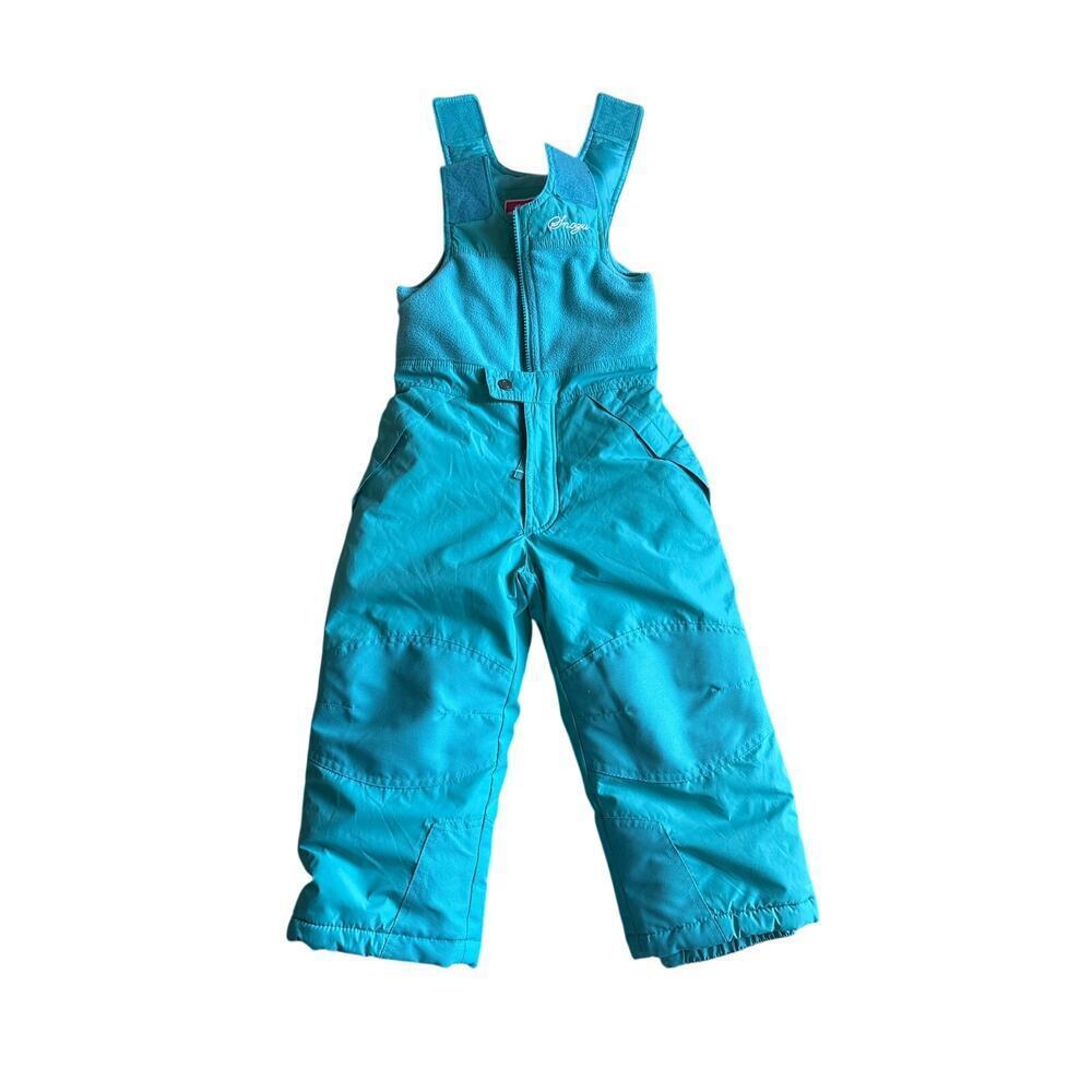 y2k Snozu Kids Turquoise Snow Bibs Ski Week Pants 4T